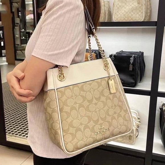 Coach | Bags | Nwt Coach Cammie Chain Bucket Bag In Signature Canvas C852  Light Khaki | Poshmark